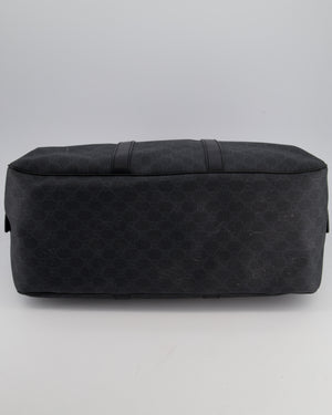 Gucci Black GG Carry On Duffle Bag in Supreme Coated Canvas with Leather Handles Detail