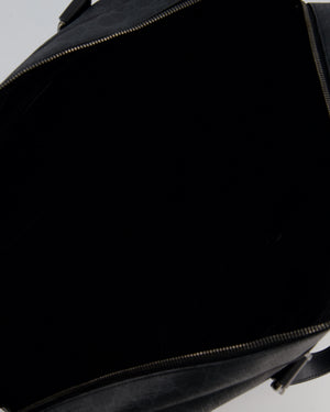 Gucci Black GG Carry On Duffle Bag in Supreme Coated Canvas with Leather Handles Detail