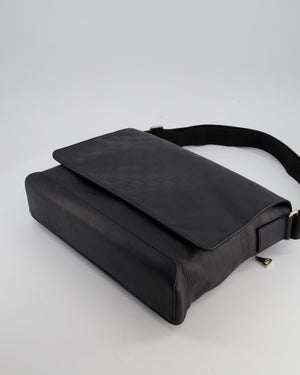 Louis Vuitton Black GM Messenger Bag in Damier Calfskin Leather with Silver Hardware
