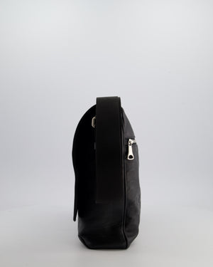 Louis Vuitton Black GM Messenger Bag in Damier Calfskin Leather with Silver Hardware