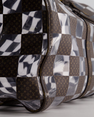 Louis Vuitton Brown Bandouliere Chessboard Keepall 50 in PVC & Monogram Coated Canvas with Matte Brown Hardware