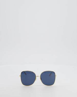Christian Dior Gold Frame Dior Stellare Sunglasses with Navy Lenses