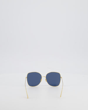 Christian Dior Gold Frame Dior Stellare Sunglasses with Navy Lenses