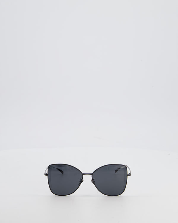 Chanel Black Metal Frame Sunglasses with Logo Detail