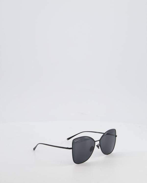 Chanel Black Metal Frame Sunglasses with Logo Detail