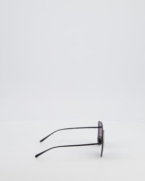 Chanel Black Metal Frame Sunglasses with Logo Detail