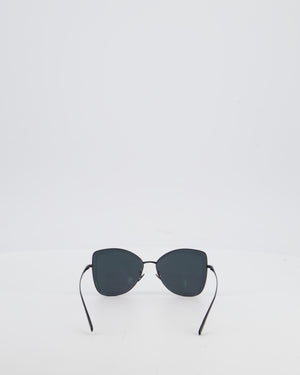 Chanel Black Metal Frame Sunglasses with Logo Detail