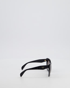 Prada Black Geometrical Acetate Sunglasses with Logo Detail