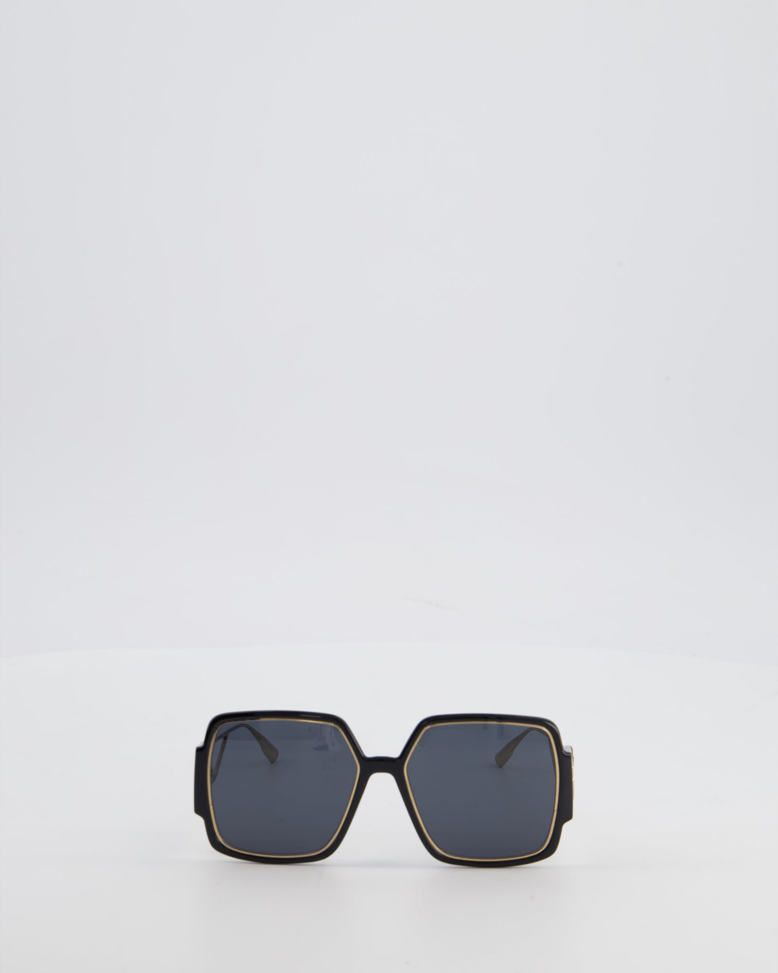 Christian Dior Black 30 Montaigne Geometric Acetate Frame