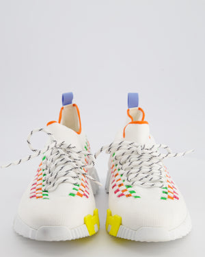 Hermès White, Pink, Blue, Orange and Yellow Mesh Flex Slip-On Trainers Size EU 42 RRP £770