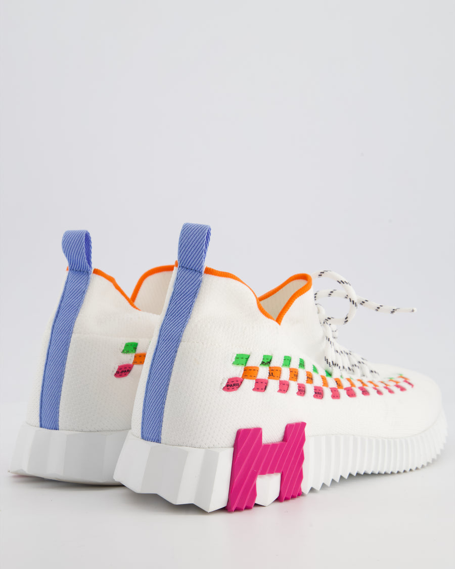 Hermès White, Pink, Blue, Orange and Yellow Mesh Flex Slip-On Trainers Size EU 42 RRP £770
