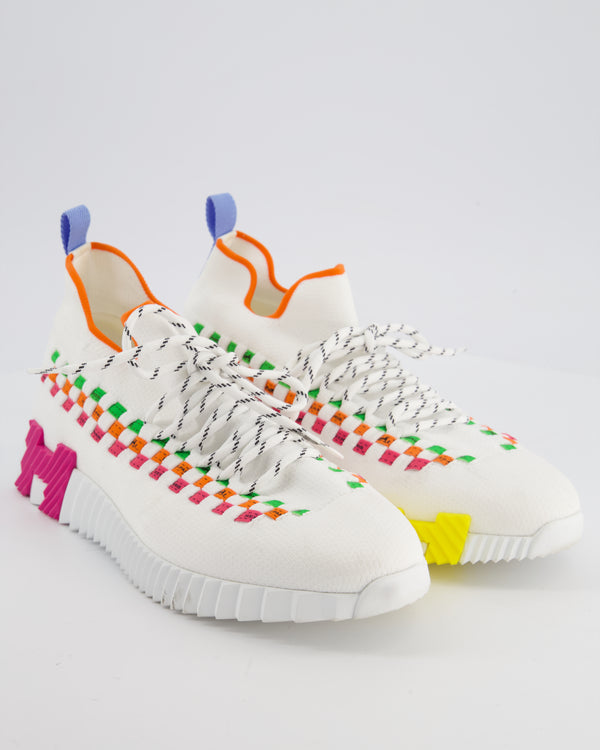 Hermès White, Pink, Blue, Orange and Yellow Mesh Flex Slip-On Trainers Size EU 42 RRP £770