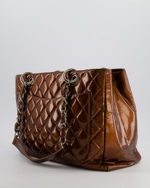 Chanel Bronze GST Grand Shopper Tote Bag in Patent Leather with Silver Hardware