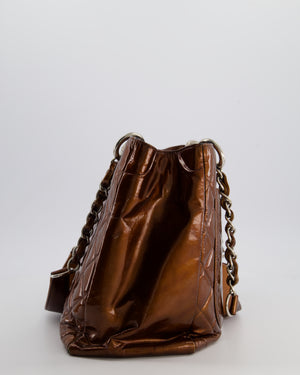 Chanel Bronze GST Grand Shopper Tote Bag in Patent Leather with Silver Hardware