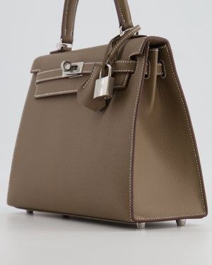 Hermès Kelly 25 Sellier Bag in Etoupe Epsom Leather with Palladium Hardware