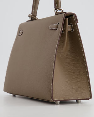 Hermès Kelly 25 Sellier Bag in Etoupe Epsom Leather with Palladium Hardware