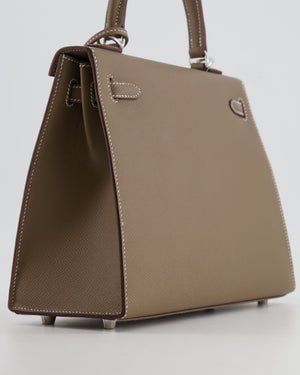 Hermès Kelly 25 Sellier Bag in Etoupe Epsom Leather with Palladium Hardware