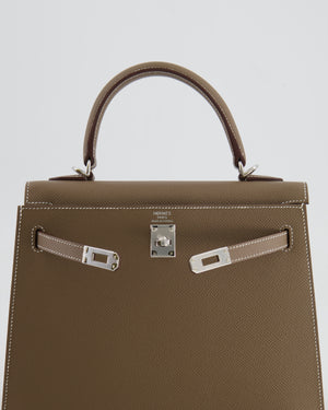 Hermès Kelly 25 Sellier Bag in Etoupe Epsom Leather with Palladium Hardware