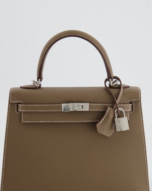 Hermès Kelly 25 Sellier Bag in Etoupe Epsom Leather with Palladium Hardware