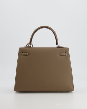 Hermès Kelly 25 Sellier Bag in Etoupe Epsom Leather with Palladium Hardware