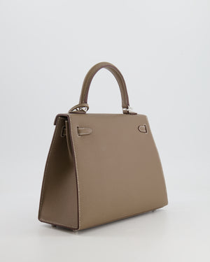 Hermès Kelly 25 Sellier Bag in Etoupe Epsom Leather with Palladium Hardware