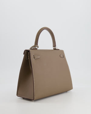 Hermès Kelly 25 Sellier Bag in Etoupe Epsom Leather with Palladium Hardware
