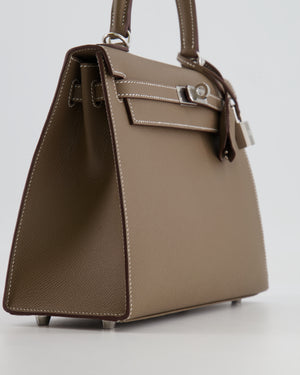 Hermès Kelly 25 Sellier Bag in Etoupe Epsom Leather with Palladium Hardware