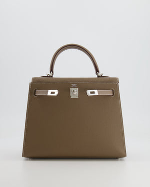 Hermès Kelly 25 Sellier Bag in Etoupe Epsom Leather with Palladium Hardware