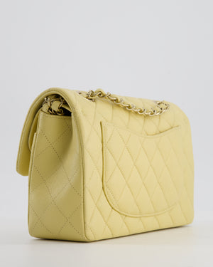 *RARE COLOUR* Chanel Small Classic Double Flap Bag in Butter Yellow Caviar Leather with Champagne Gold Hardware