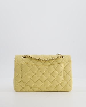*RARE COLOUR* Chanel Small Classic Double Flap Bag in Butter Yellow Caviar Leather with Champagne Gold Hardware