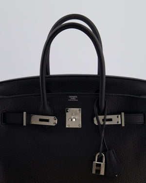*RARE* Hermès Birkin 30 Retourne Bag in Noir Togo Leather with Palladium Hardware