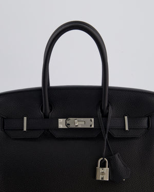 *RARE* Hermès Birkin 30 Retourne Bag in Noir Togo Leather with Palladium Hardware