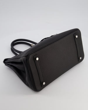 *RARE* Hermès Birkin 30 Retourne Bag in Noir Togo Leather with Palladium Hardware