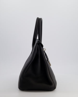 *RARE* Hermès Birkin 30 Retourne Bag in Noir Togo Leather with Palladium Hardware