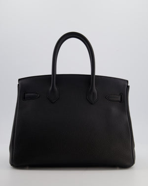 *RARE* Hermès Birkin 30 Retourne Bag in Noir Togo Leather with Palladium Hardware