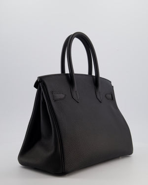*RARE* Hermès Birkin 30 Retourne Bag in Noir Togo Leather with Palladium Hardware