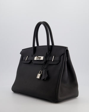 *RARE* Hermès Birkin 30 Retourne Bag in Noir Togo Leather with Palladium Hardware