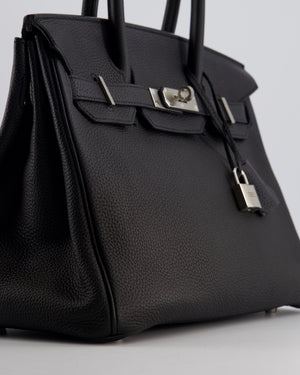 *RARE* Hermès Birkin 30 Retourne Bag in Noir Togo Leather with Palladium Hardware