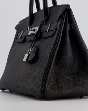 *RARE* Hermès Birkin 30 Retourne Bag in Noir Togo Leather with Palladium Hardware