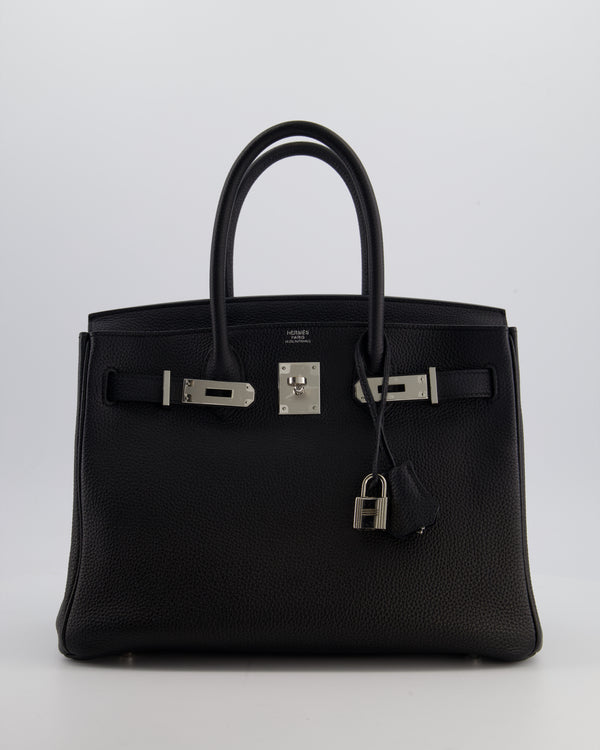 *RARE* Hermès Birkin 30 Retourne Bag in Noir Togo Leather with Palladium Hardware