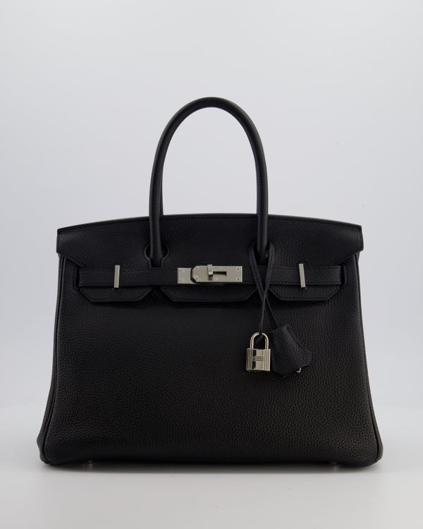 *RARE* Hermès Birkin 30 Retourne Bag in Noir Togo Leather with Palladium Hardware