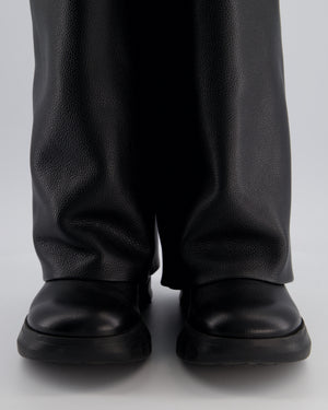 Givenchy Shark Lock Black Leather Biker Knee-high Boots Size EU 40