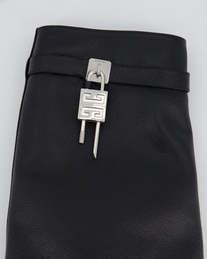 Givenchy Shark Lock Black Leather Biker Knee-High Boots Size EU 40