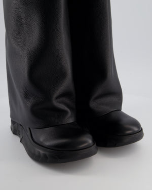 Givenchy Shark Lock Black Leather Biker Knee-High Boots Size EU 40