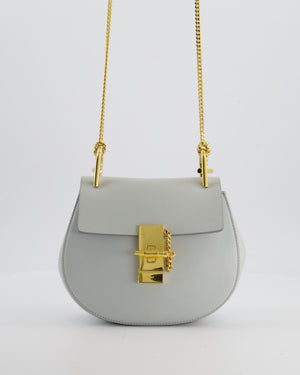 Chloé Baby Blue Drew Calfskin Leather Crossbody Bag with Gold Hardware