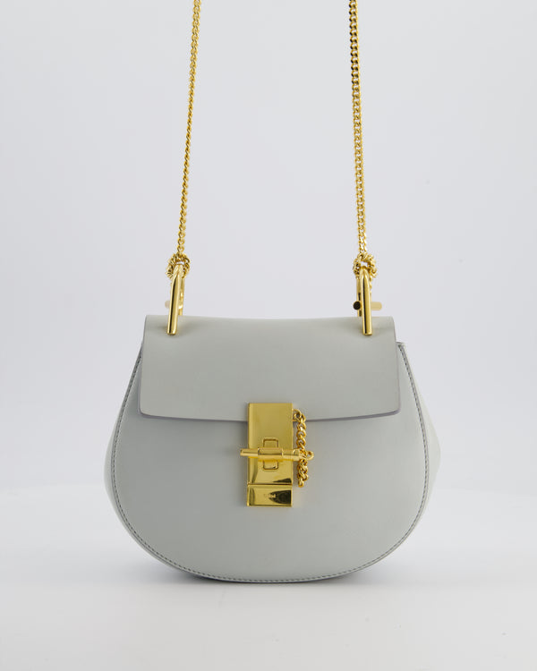 Chloé Baby Blue Drew Calfskin Leather Crossbody Bag with Gold Hardware