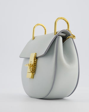 Chloé Baby Blue Drew Calfskin Leather Crossbody Bag with Gold Hardware