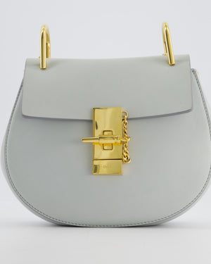 Chloé Baby Blue Drew Calfskin Leather Crossbody Bag with Gold Hardware