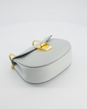 Chloé Baby Blue Drew Calfskin Leather Crossbody Bag with Gold Hardware