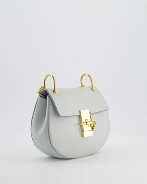 Chloé Baby Blue Drew Calfskin Leather Crossbody Bag with Gold Hardware
